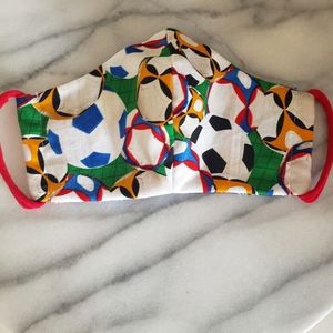 Colorful Soccer balls face mask
